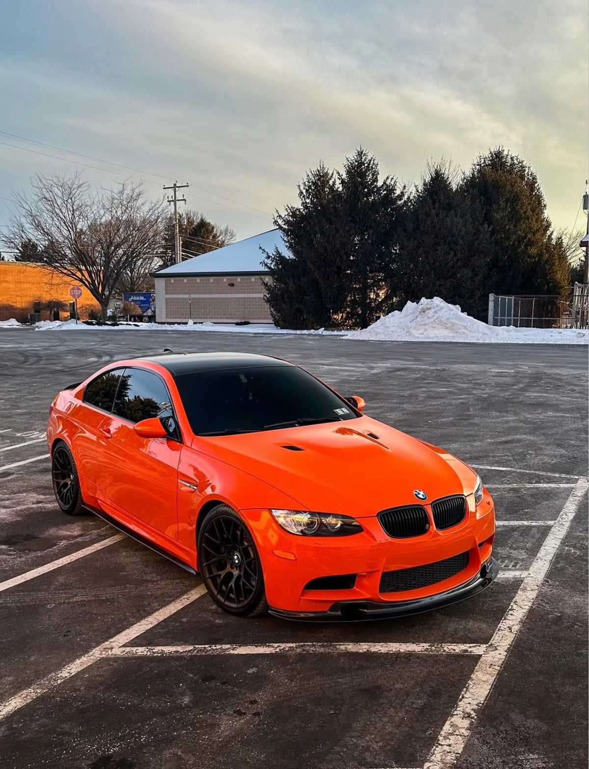 AlpineX Dynamics GT4 Style V2 Shorter Carbon Fiber Front Splitter For BMW E9X M3