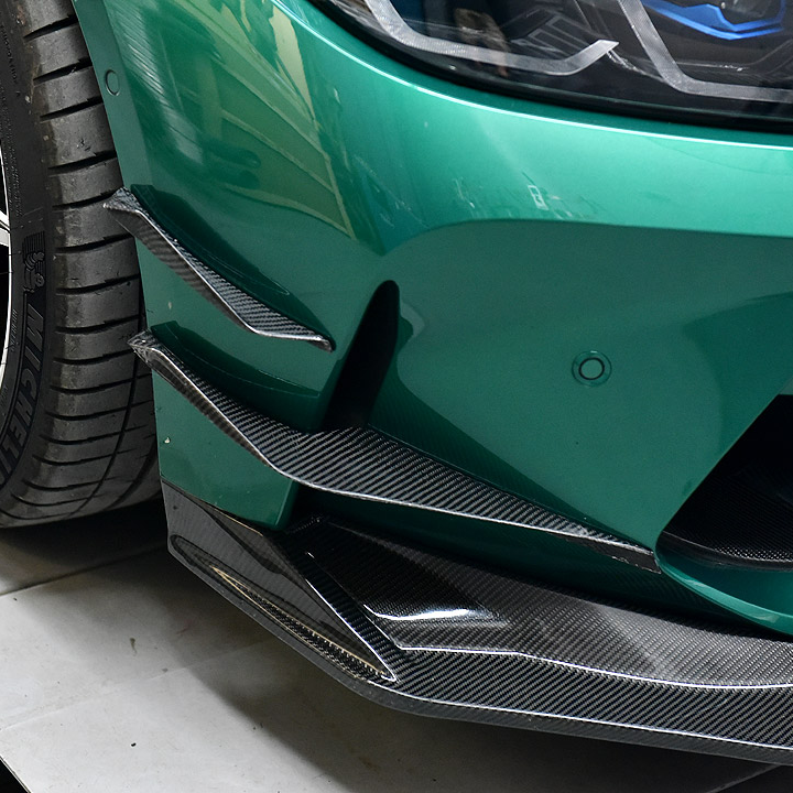 AlpineX Dynamics Pre-preg Dry Carbon Fiber Front Canards For BMW G8X M3 M4