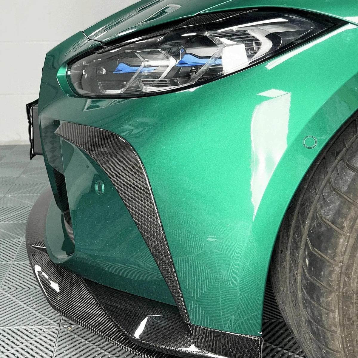 AlpineX Dynamics Carbon Fiber Front Bumper Fangs For BMW G8X M3 M4