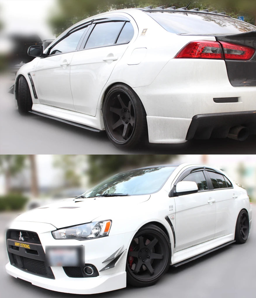 Mitsubishi Lancer Evolution Evo X 10 V2 Side Skirt Extensions Splitters Diffusers - FRP — 2