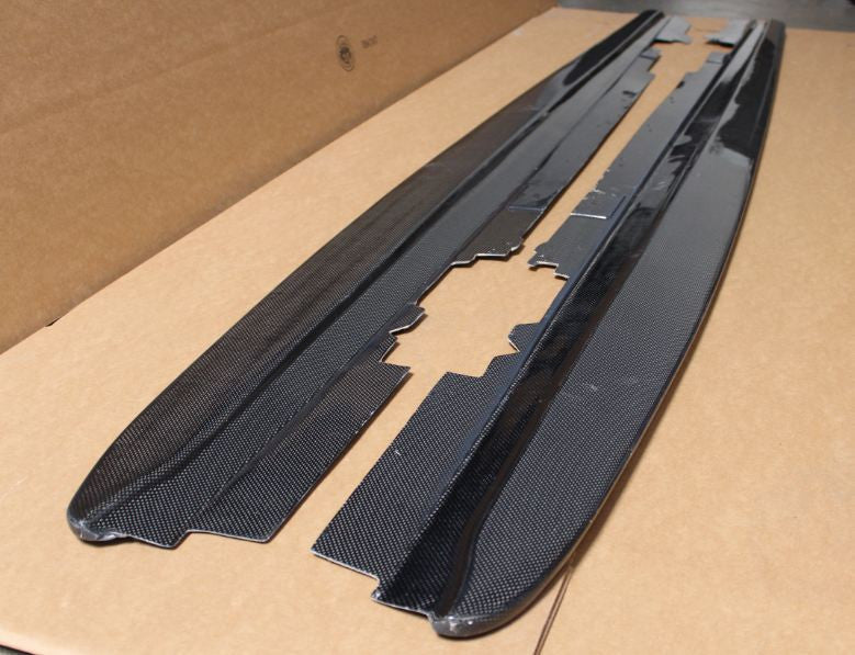 BMW F30 Sedan Side Skirt Diffuser Extensions Splitters - Carbon Fiber — 1
