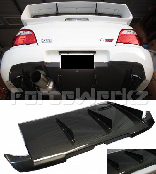 2002-2007 Subaru Impreza WRX STI KS Style Rear Diffuser - Carbon Fiber — 1