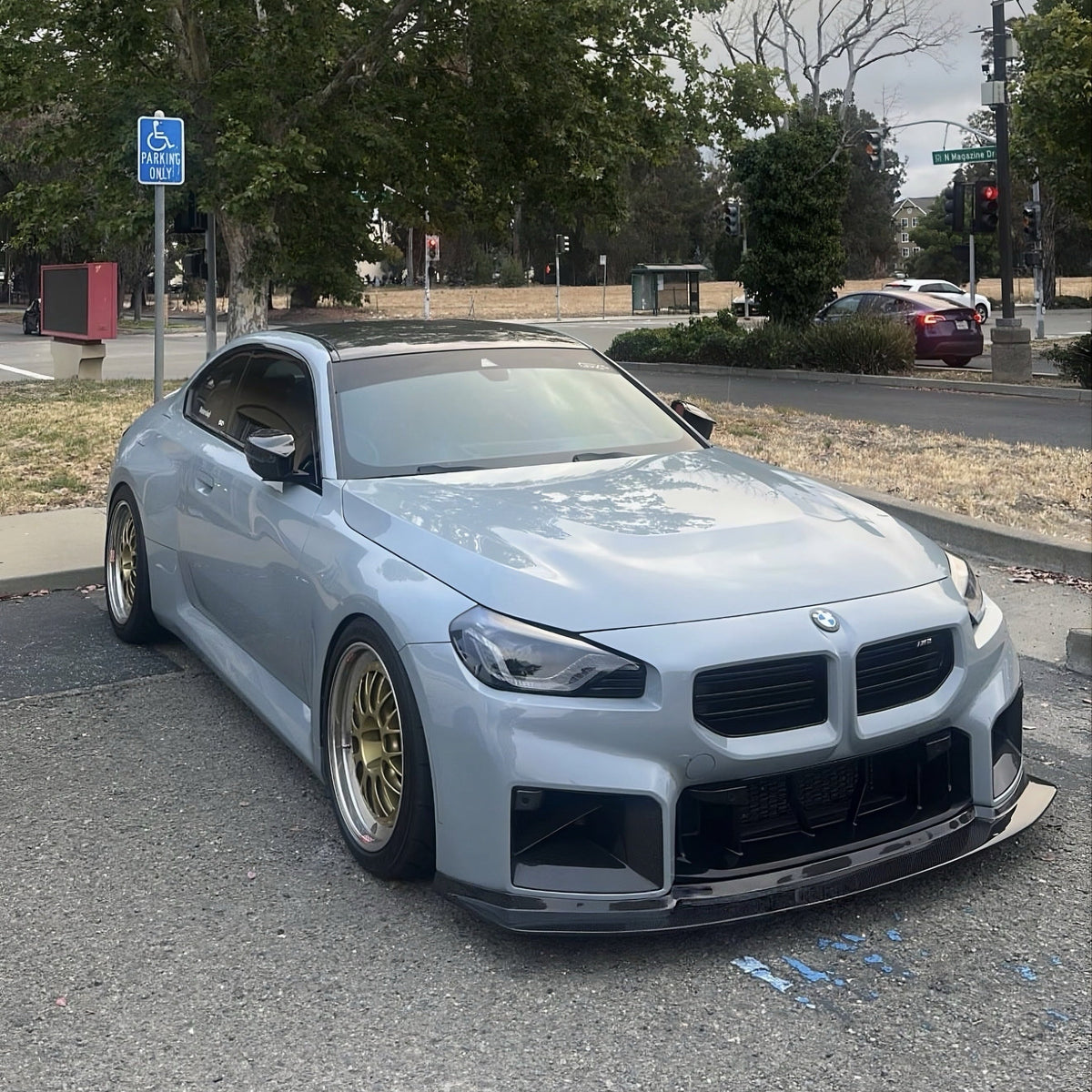 AlpineX Dynamics GT4 Style Bumper Mounted Carbon Fiber Front Lip For BMW G87 M2