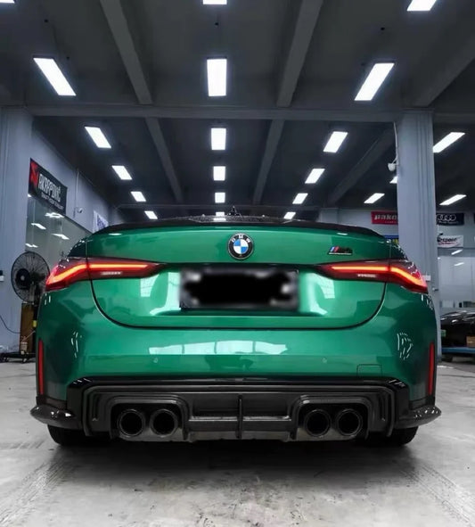 AlpineX Dynamics V Style Pre-preg Dry Carbon Fiber Rear Diffuser For BMW G8X M3 M4