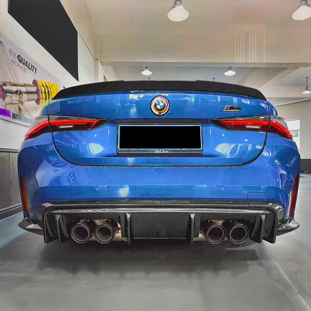 AlpineX Dynamics 3D Style Pre-preg Dry Carbon Fiber Rear Diffuser For BMW G80 M3 / G82 M4