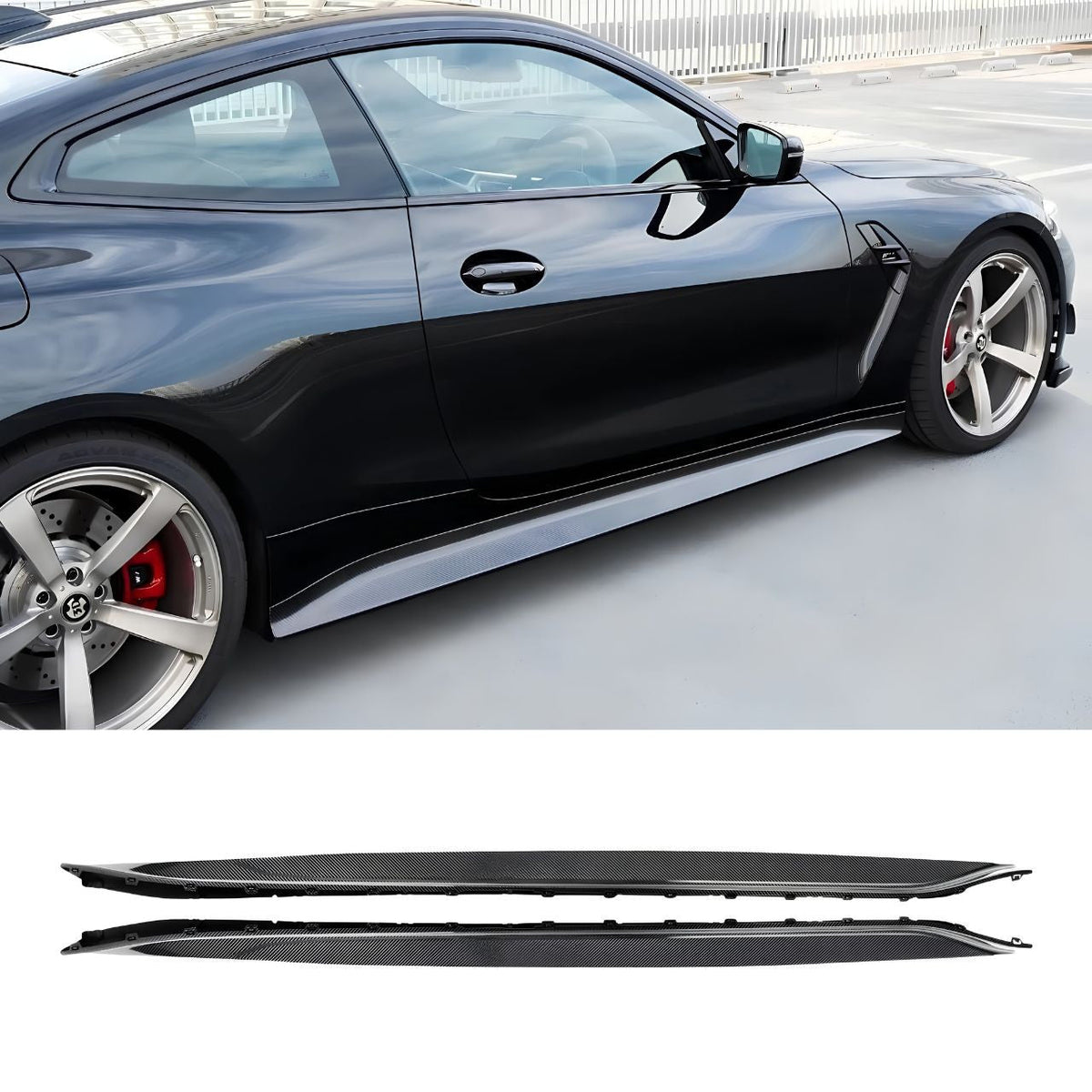 AlpineX Dynamics 3D Style Dry Carbon Fiber Side Skirt For BMW G80 M3 / G82 M4