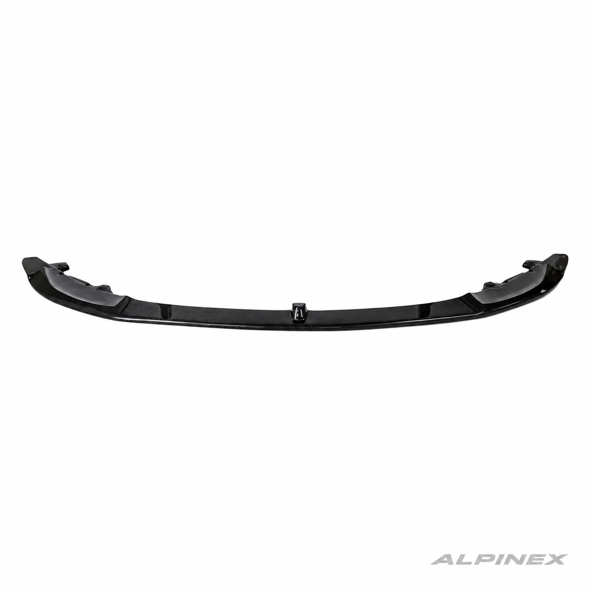 AlpineX Dynamics MP Style Carbon Fiber Front Lip for BMW F8X M3 M4 Front Lip Only featuring a glossy carbon fiber finish and aggressive front aerodynamic styling.