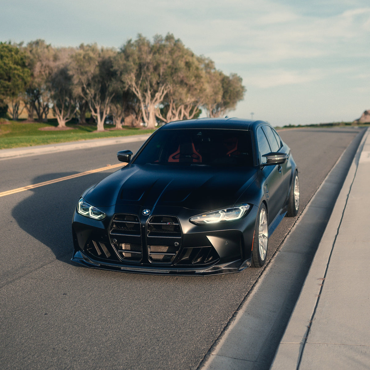 AlpineX Dynamics V Style 1 Piece Carbon Fiber Front Lip For BMW G8X M3 M4