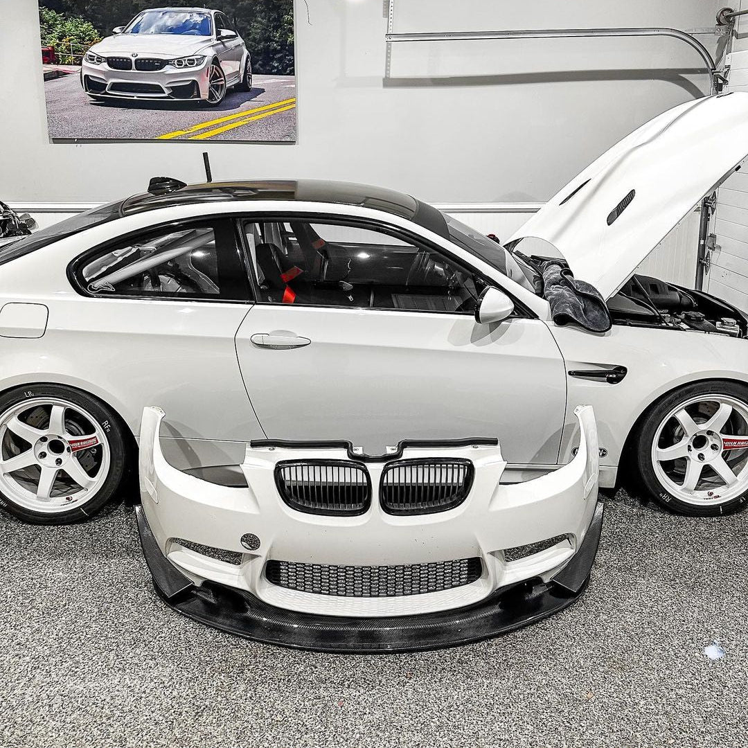 AlpineX Dynamics GT4 Style V1 Longer Carbon Fiber Front Splitter For BMW E9X M3