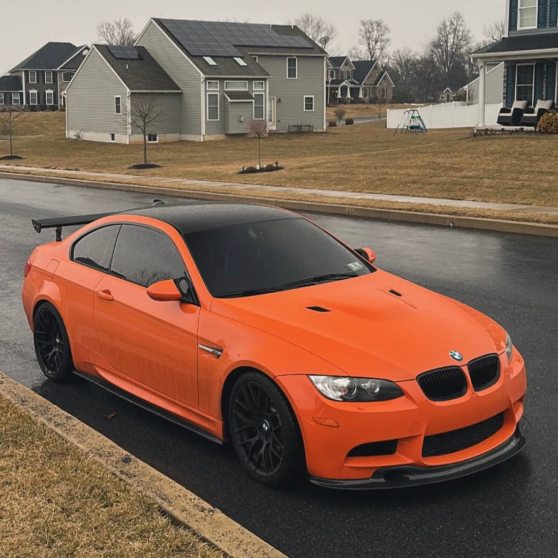 AlpineX Dynamics GT4 Style V2 Shorter Carbon Fiber Front Splitter For BMW E9X M3