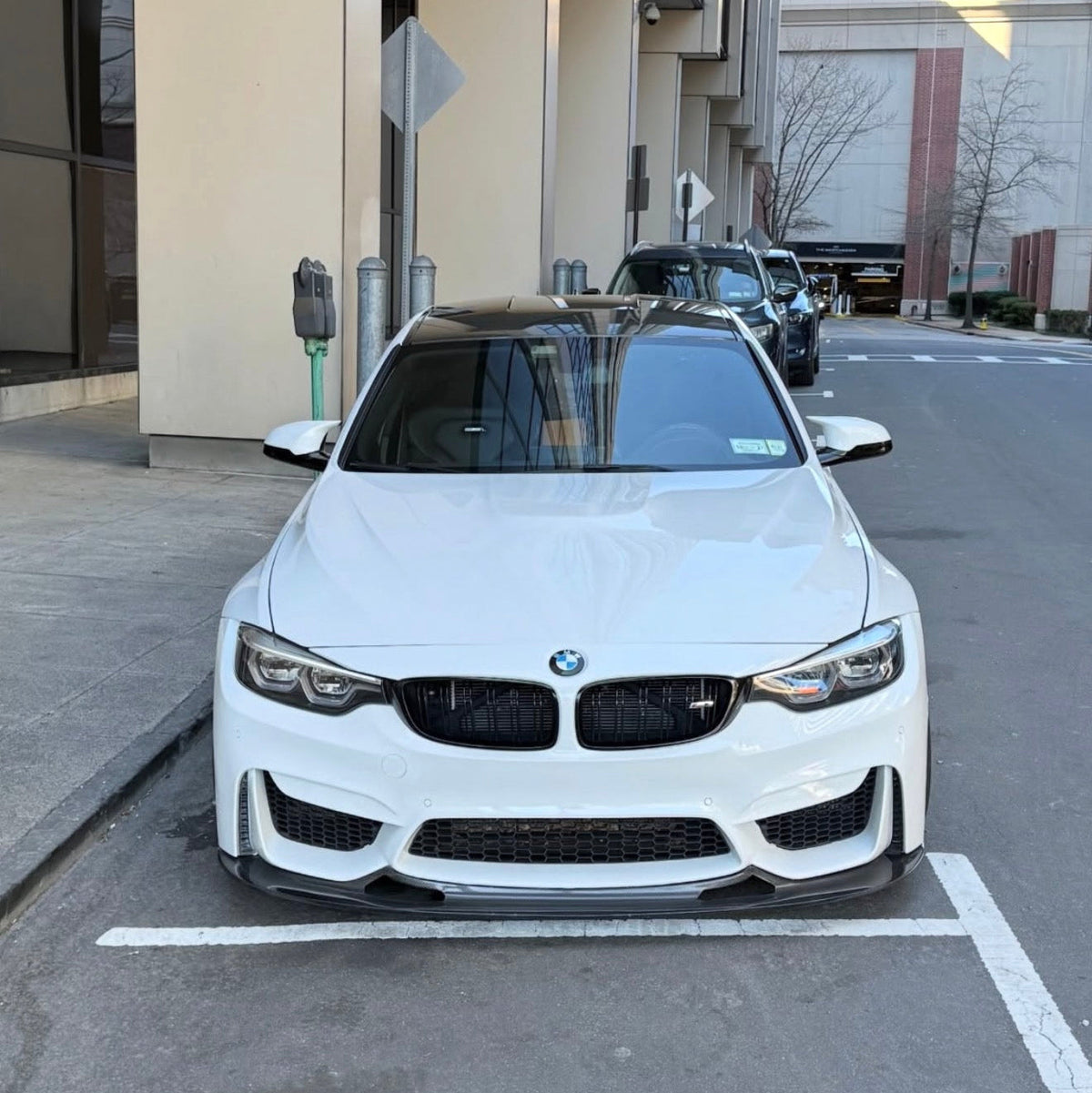 AlpineX Dynamics GT4 Style V1 Shorter Carbon Fiber Front Splitter For BMW F8X M3 M4